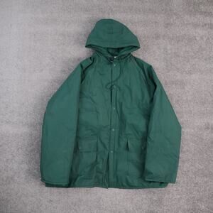 Vintage RARE Sport's Afield 3XL Green PVC Long Sleeve Hooded Jacket